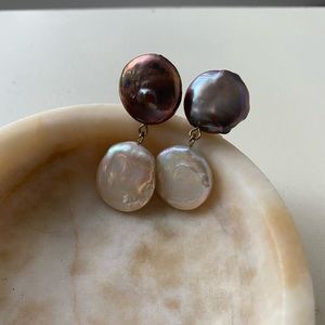 Rachel Comey clip-on baroque pearl earrings